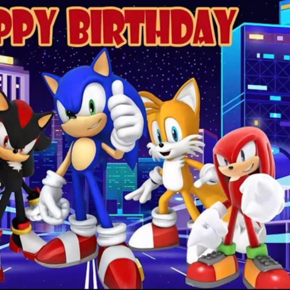 Sonic Happy Birthday Back Drop - Picture 6 of 6